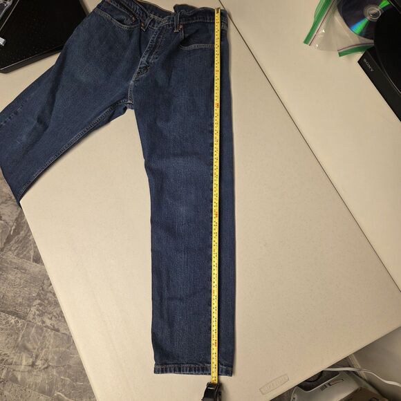 Levis 505 Jeans Mens 34x30 Regular Fit Straight Leg Blue Western Country Cowboy - Picture 3 of 13